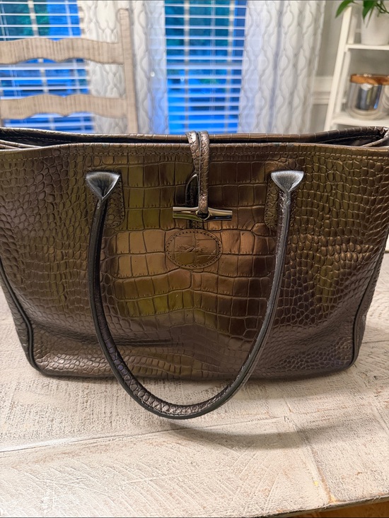 Longchamp Handbags - Longchamp Roseau Croc Embossed Tote